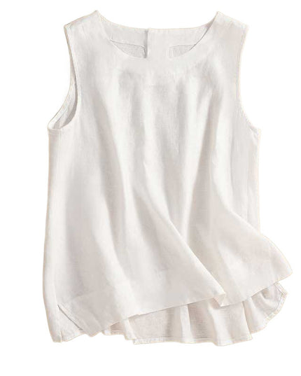 Retro Cotton Linen Vest Women's Loose Sleeveless Top