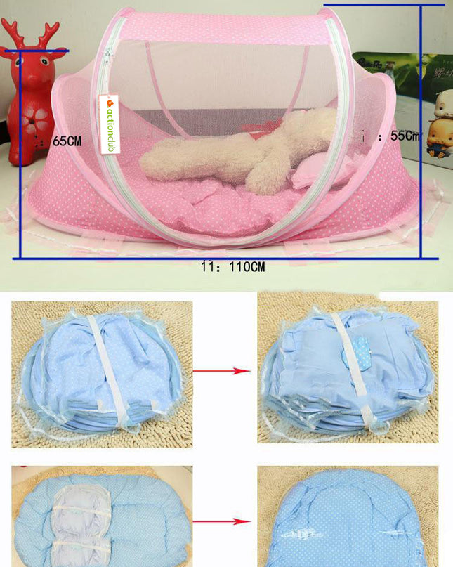 Foldable  Baby Bed Net With Pillow Net 2pieces Set