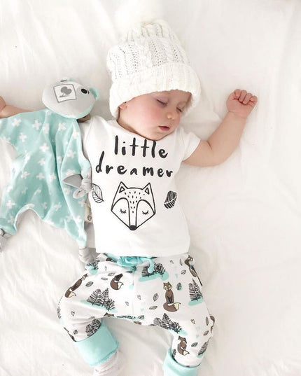 Newborn Baby Clothes Set T-shirt Tops Pants Little Boys and Girls Outfits