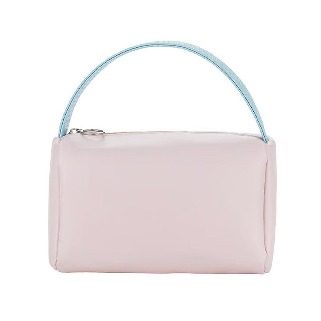 Portable new candy-colored leather storage bag