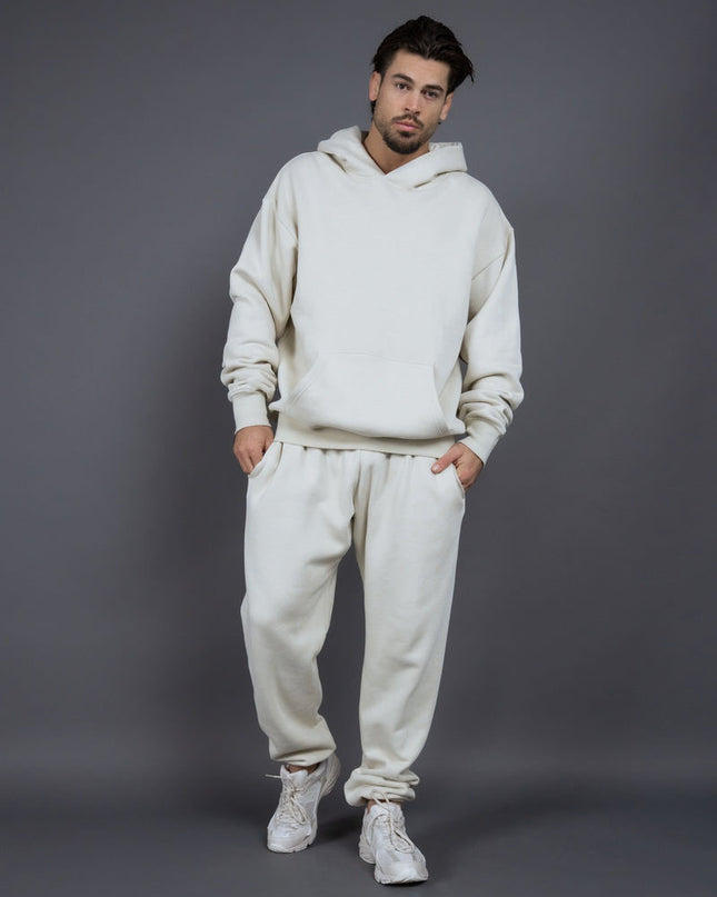 Men's Casual Loose Solid Color Hooded Sweatshirt Pants