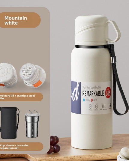 Double-Lid Stainless Steel Insulated Water Bottle