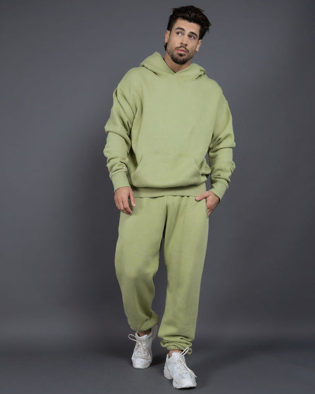 Men's Casual Loose Solid Color Hooded Sweatshirt Pants