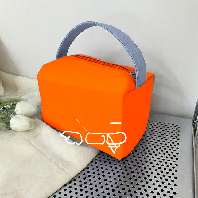 Portable new candy-colored leather storage bag