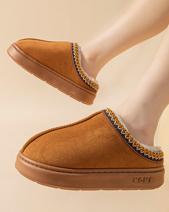 Imitation Deerskin Home Slippers with Thick Sole