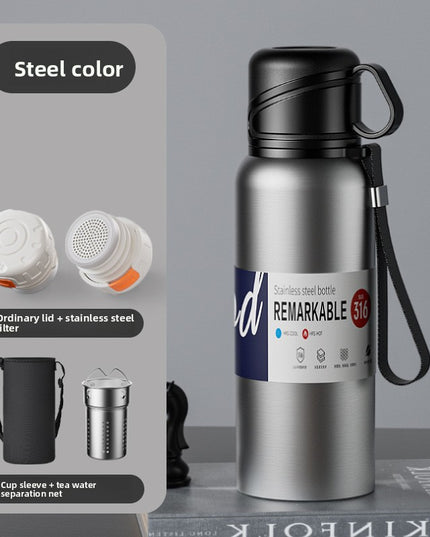 Double-Lid Stainless Steel Insulated Water Bottle