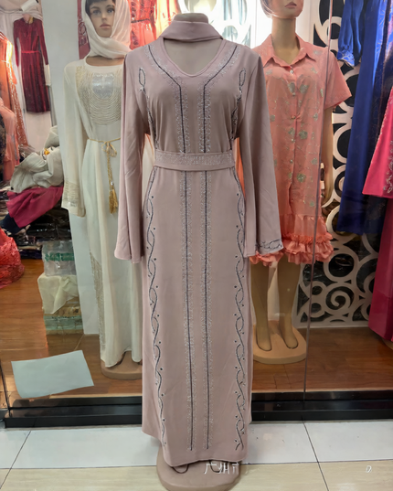 Women's Long Sleeve Rhinestone Dress