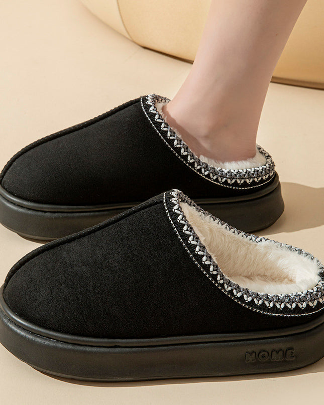 Imitation Deerskin Home Slippers with Thick Sole