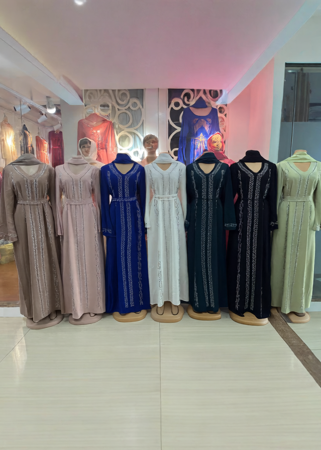 Women's Long Sleeve Rhinestone Dress