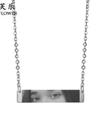 Kn01 steel color necklace / Engraved picture (customized according to the drawing)