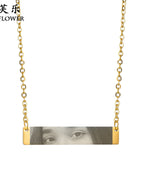 Kn01 gold necklace / Engraved picture (customized according to the drawing)
