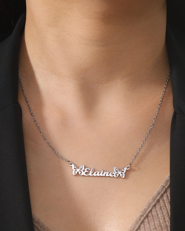 DIY Custom Name Lettering Necklace Female 304 Stainless Steel Letter Pendant Boy Day Lover Gift For Girlfriend