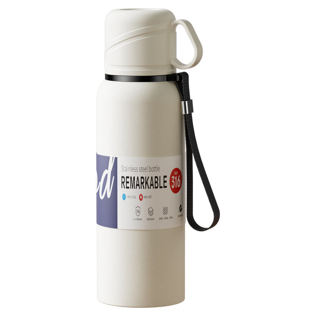 Double-Lid Stainless Steel Insulated Water Bottle