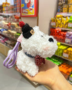 Cute red plaid collar / 15cm 65g colored rope in random colors
