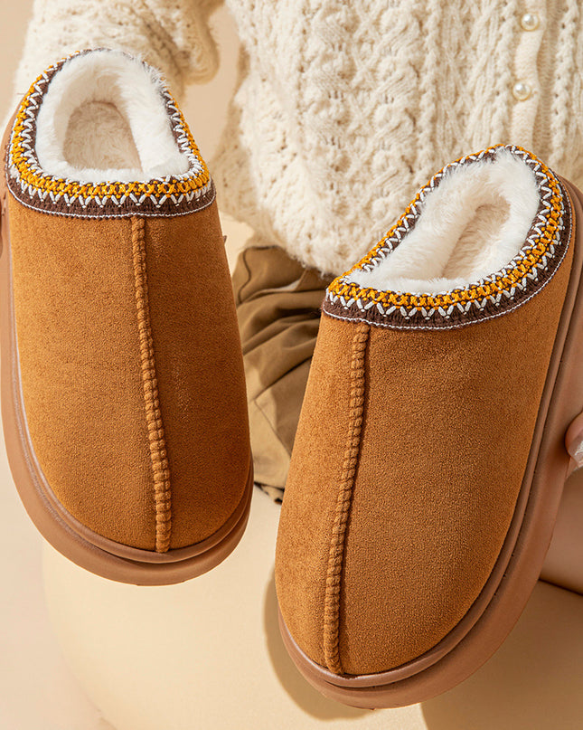 Imitation Deerskin Home Slippers with Thick Sole