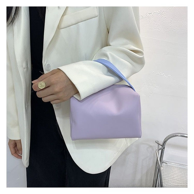 Portable new candy-colored leather storage bag