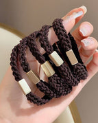 Braided gold tube dark brown 1 piece