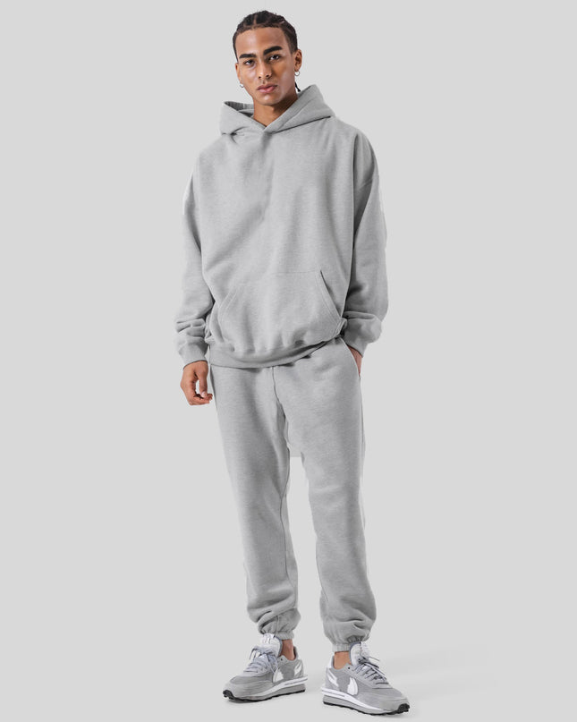 Men's Casual Loose Solid Color Hooded Sweatshirt Pants