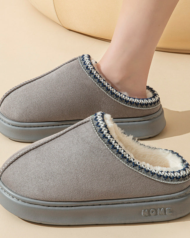 Imitation Deerskin Home Slippers with Thick Sole