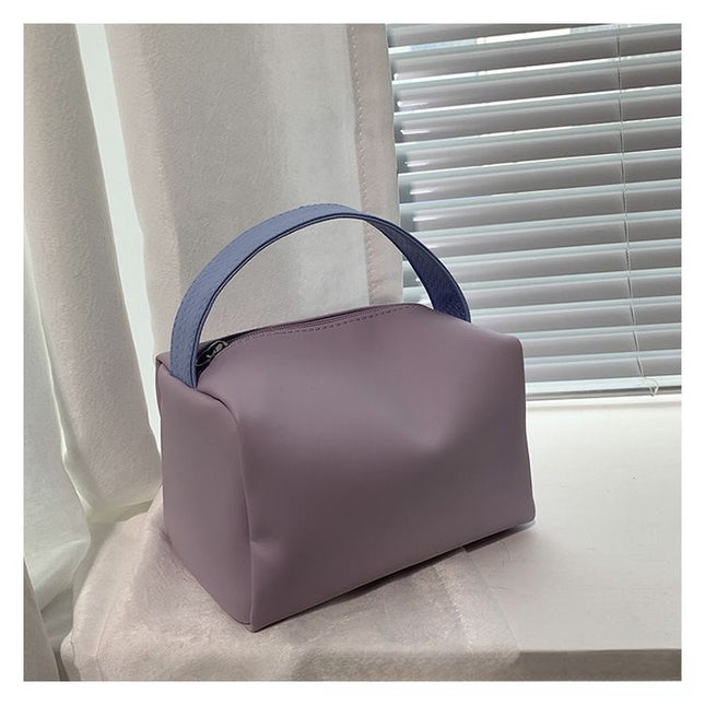 Portable new candy-colored leather storage bag