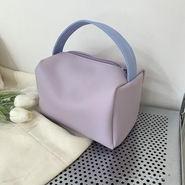 Portable new candy-colored leather storage bag