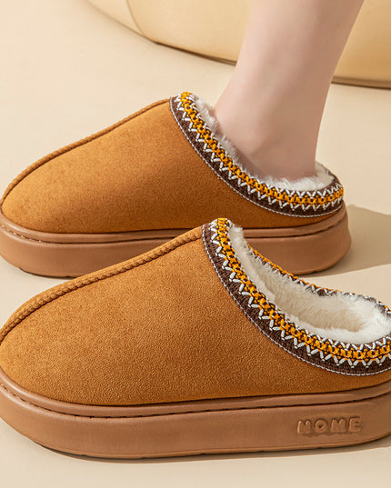 Imitation Deerskin Home Slippers with Thick Sole