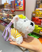 Cute yellow and white stripes / 15cm 65g colored rope in random colors
