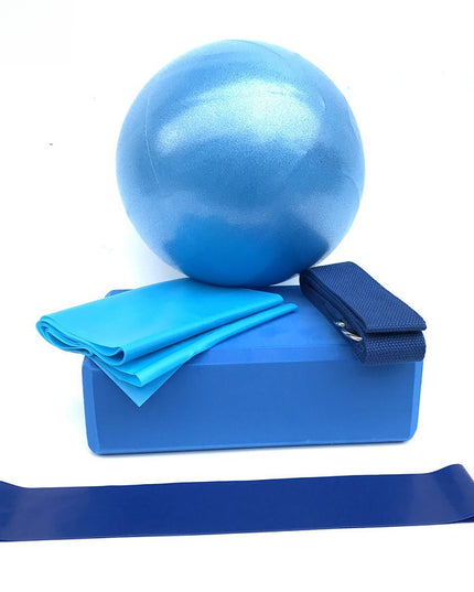 Yoga Fitness Five-Piece Set with Ball, Brick, Towel, Band, and Resistance Circle